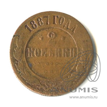 2 копейки 1887 СПБ