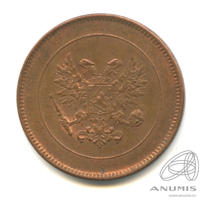 5 пенни 1917 — Для Финляндии. Орел