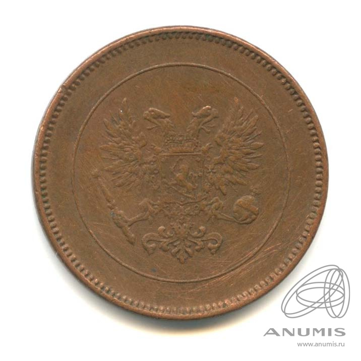 5 пенни 1917 — Для Финляндии. Орел