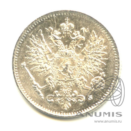 25 пенни 1916 S — Для Финляндии. В капсуле. Штемпельный блеск