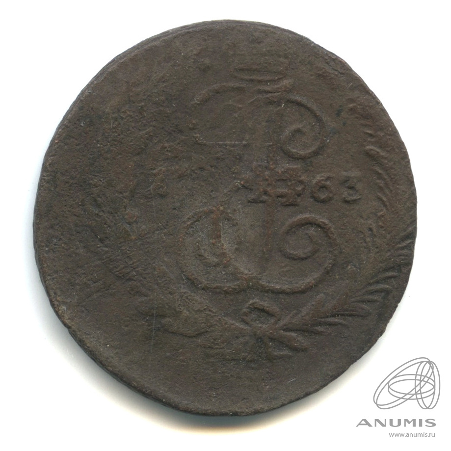 2 копейки 1763 СП М — Гурт: сетка (Гурт: сетка)
