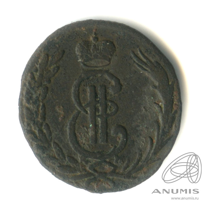 1 копейка 1771 КМ — Сибирская монета КМ. В капсуле. Петров 0,5 руб