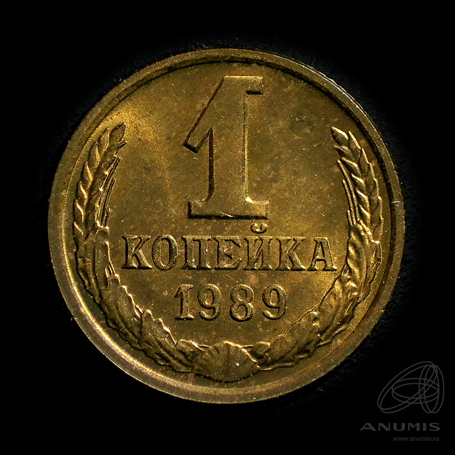 1 копейка 1989 — Штемпельный блеск