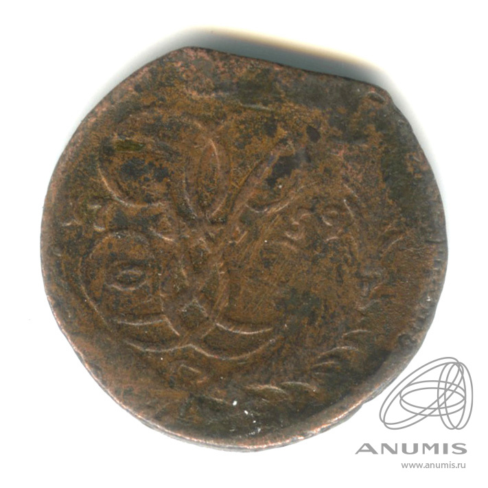 Деньга (½ копейки) 1759 — (½ копейки) - Вензель императрицы Елизаветы