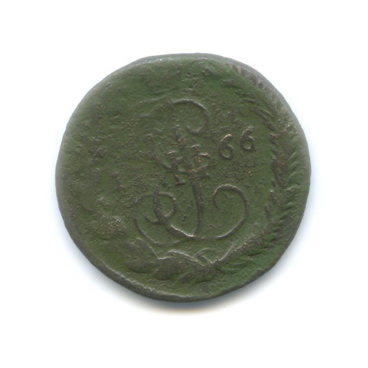 Деньга 1766 ЕМ — ½ копейки