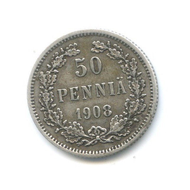50 пенни 1908 L — Для Финляндии