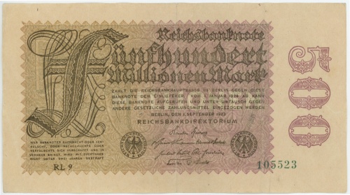 500 миллионов марок 1923