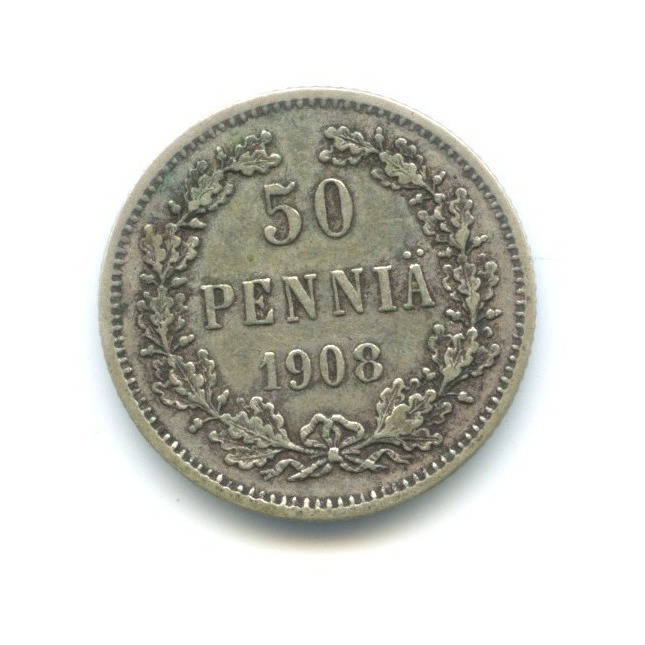 50 пенни 1908 L — Для Финляндии