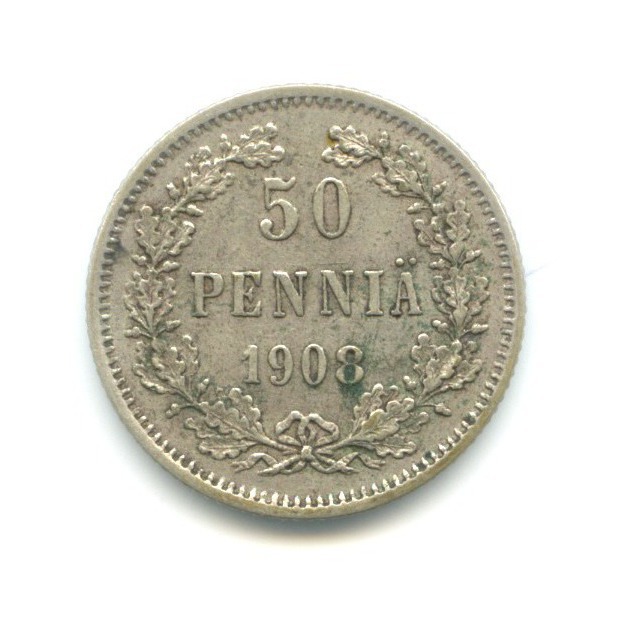 50 пенни 1908 L — Для Финляндии
