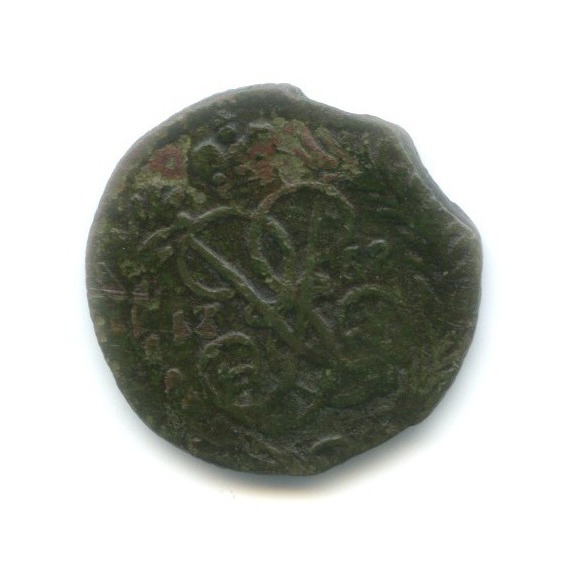 Полушка (¼ копейки) 1758 — Вензель императрицы Елизаветы