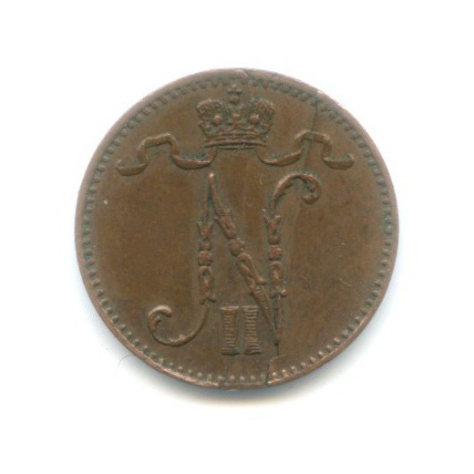 1 пенни 1912 — Для Финляндии. Вензель Николая II