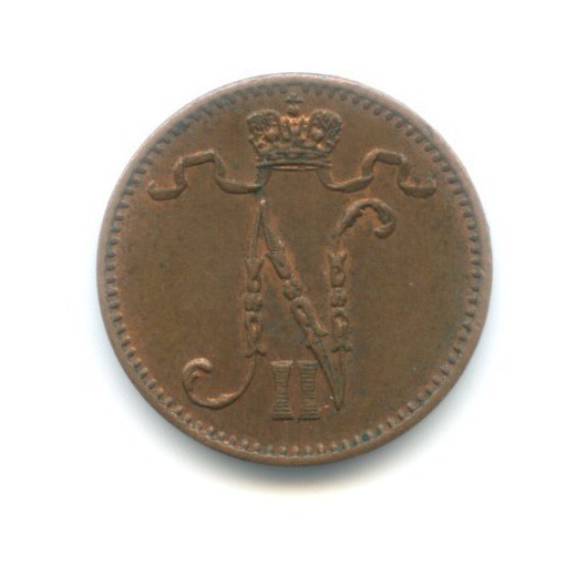 1 пенни 1914 — Для Финляндии. Вензель Николая II