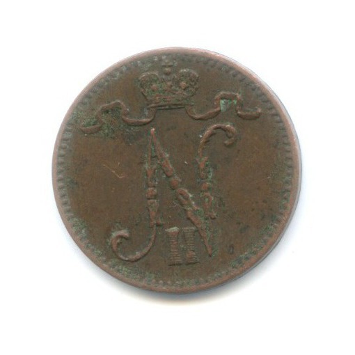 1 пенни 1912 — Для Финляндии. Вензель Николая II