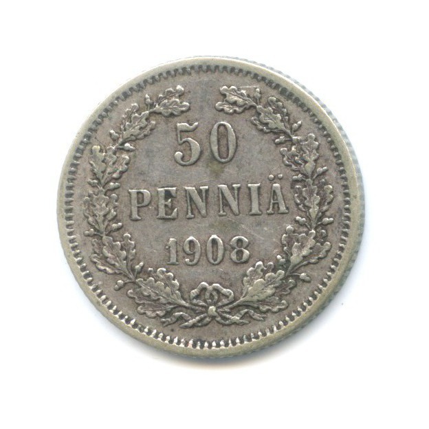 50 пенни 1908 L — Для Финляндии