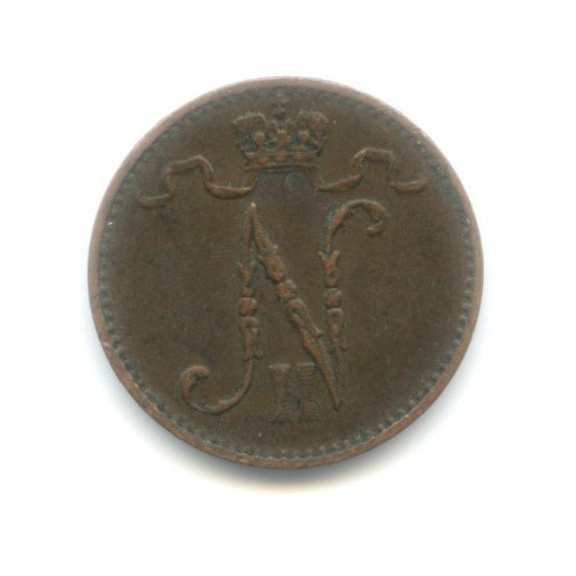 1 пенни 1912 — Для Финляндии. Вензель Николая II