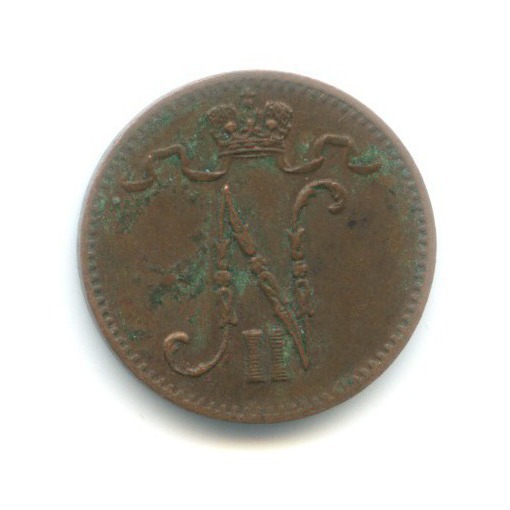 1 пенни 1912 — Для Финляндии. Вензель Николая II