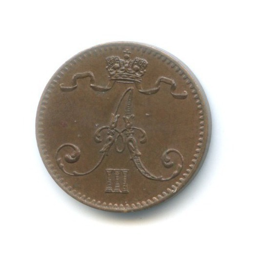 1 пенни 1894 — Для Финляндии. Вензель Александра III