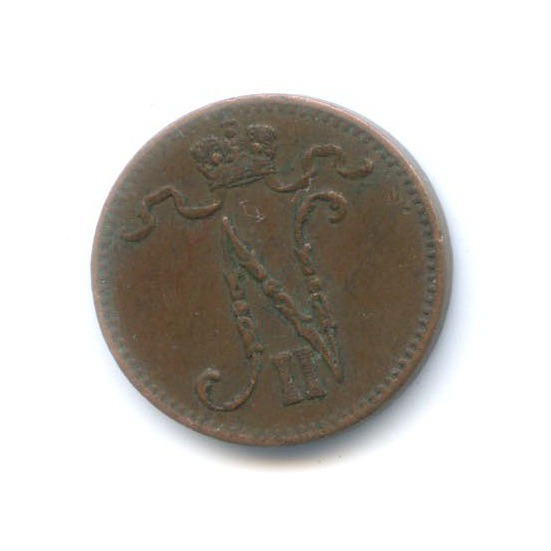 1 пенни 1912 — Для Финляндии. Вензель Николая II