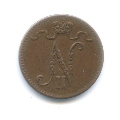 1 пенни 1914 — Для Финляндии. Вензель Николая II