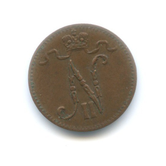 1 пенни 1914 — Для Финляндии. Вензель Николая II