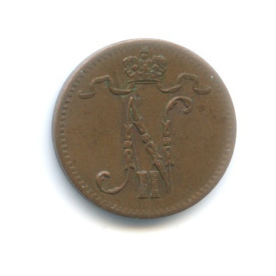1 пенни 1916 — Для Финляндии. Вензель Николая II