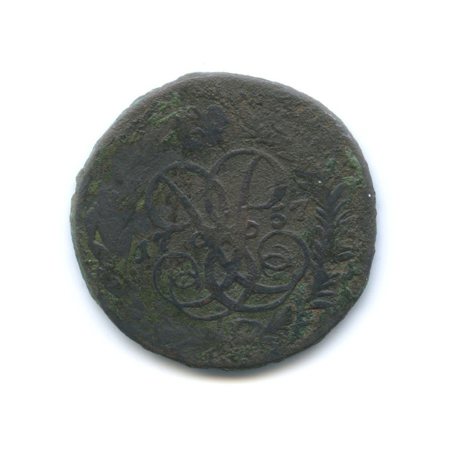 2 копейки 1757 — Вензель императрицы Елизаветы (Номинал над гербом)