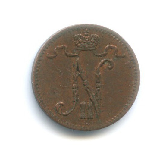 1 пенни 1916 — Для Финляндии. Вензель Николая II