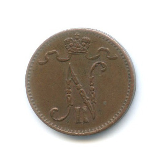 1 пенни 1911 — Для Финляндии. Вензель Николая II