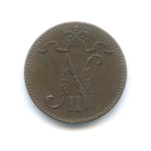 1 пенни 1902 — Для Финляндии. Вензель Николая II