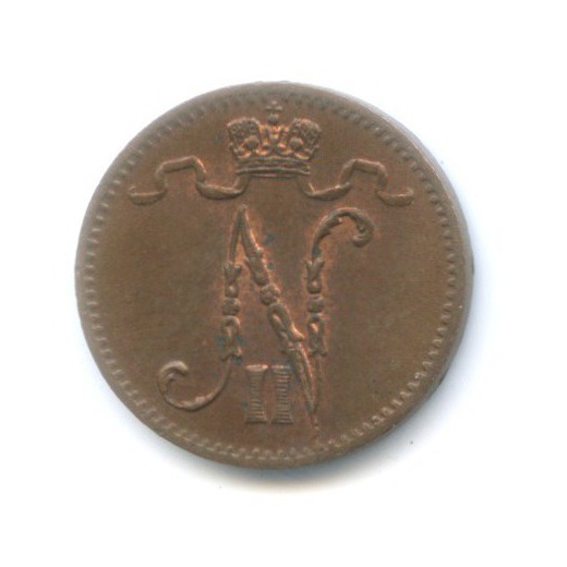 1 пенни 1916 — Для Финляндии. Вензель Николая II