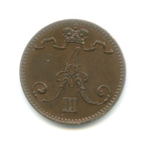 1 пенни 1894 — Для Финляндии. Вензель Александра III