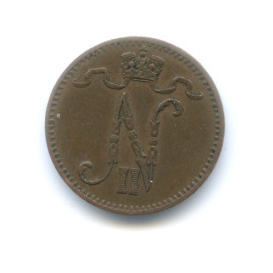 1 пенни 1902 — Для Финляндии. Вензель Николая II
