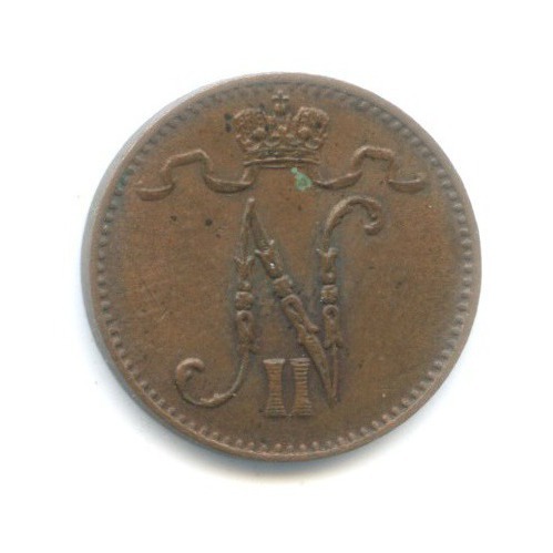 1 пенни 1914 — Для Финляндии. Вензель Николая II