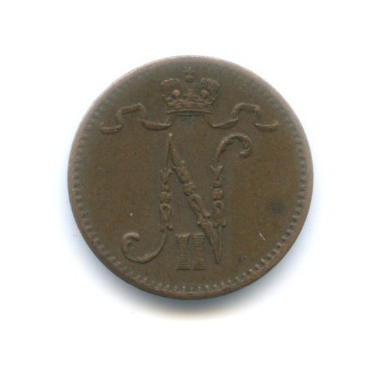 1 пенни 1915 — Для Финляндии. Вензель Николая II