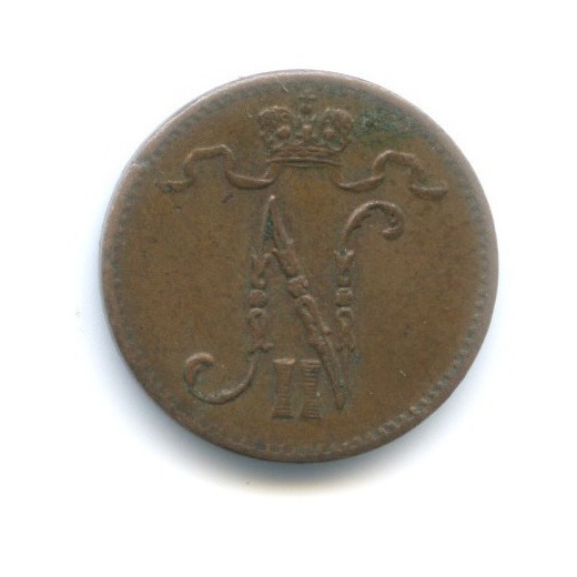 1 пенни 1916 — Для Финляндии. Вензель Николая II