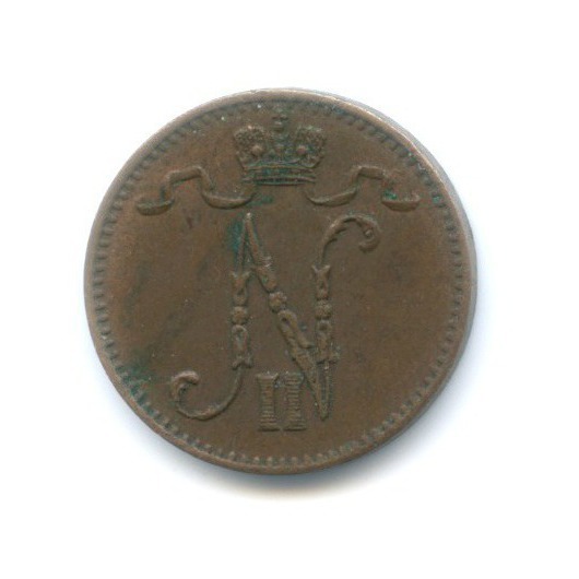 1 пенни 1911 — Для Финляндии. Вензель Николая II