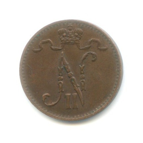 1 пенни 1912 — Для Финляндии. Вензель Николая II