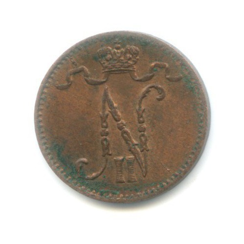 1 пенни 1916 — Для Финляндии. Вензель Николая II