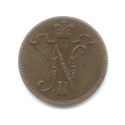 1 пенни 1914 — Для Финляндии. Вензель Николая II