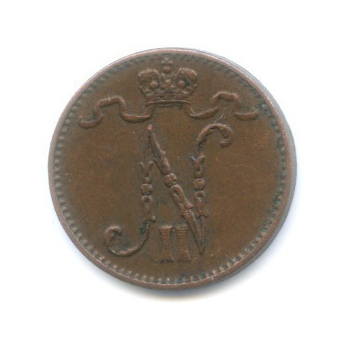 1 пенни 1914 — Для Финляндии. Вензель Николая II