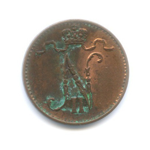 1 пенни 1915 — Для Финляндии. Вензель Николая II