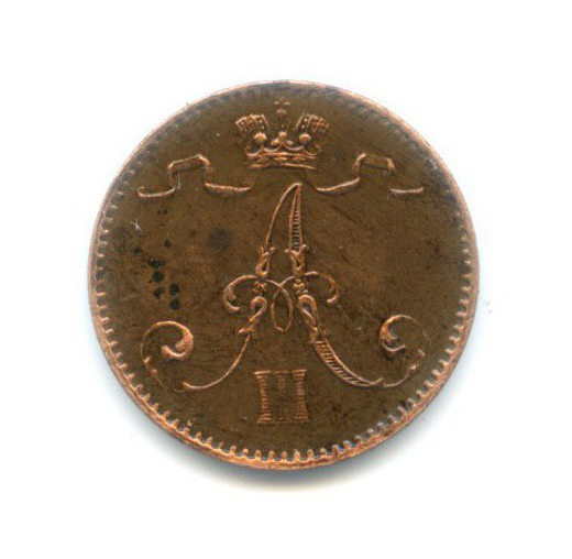 1 пенни 1893 — Для Финляндии. Вензель Александра III