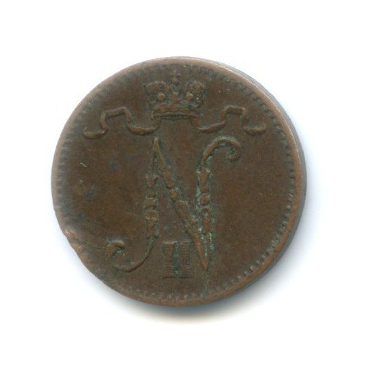 1 пенни 1916 — Для Финляндии. Вензель Николая II