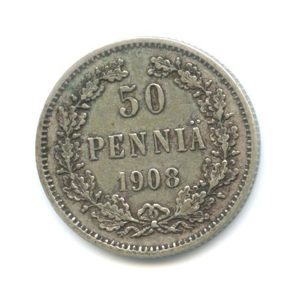 50 пенни 1908 L — Для Финляндии