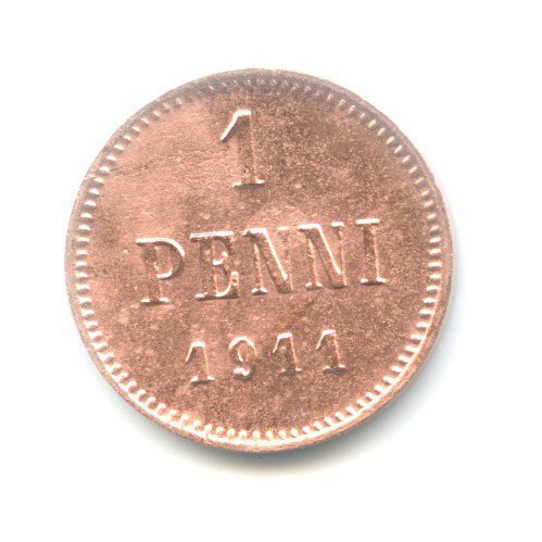 1 пенни 1911 — Для Финляндии. Вензель Николая II