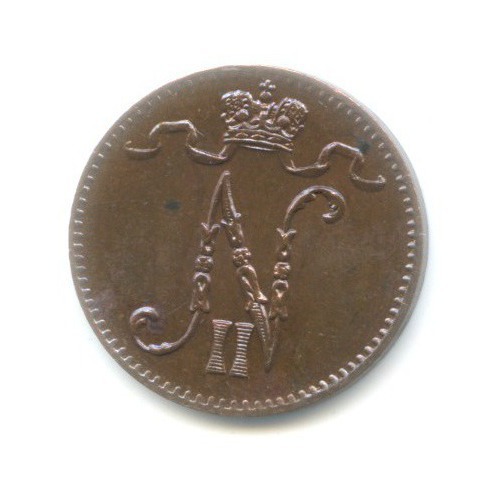 1 пенни 1898 — Для Финляндии. Вензель Николая II