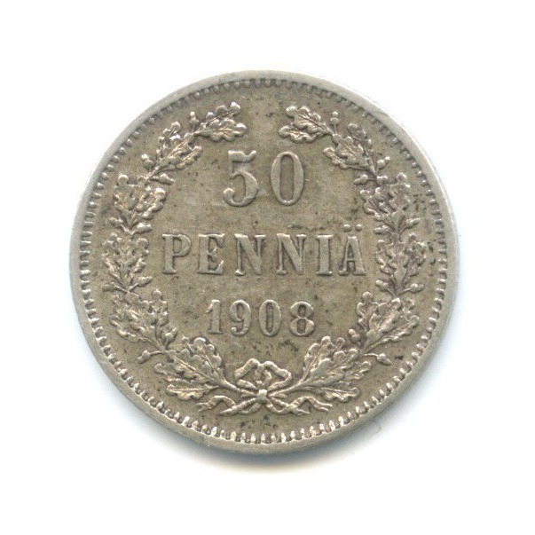 50 пенни 1908 L — Для Финляндии