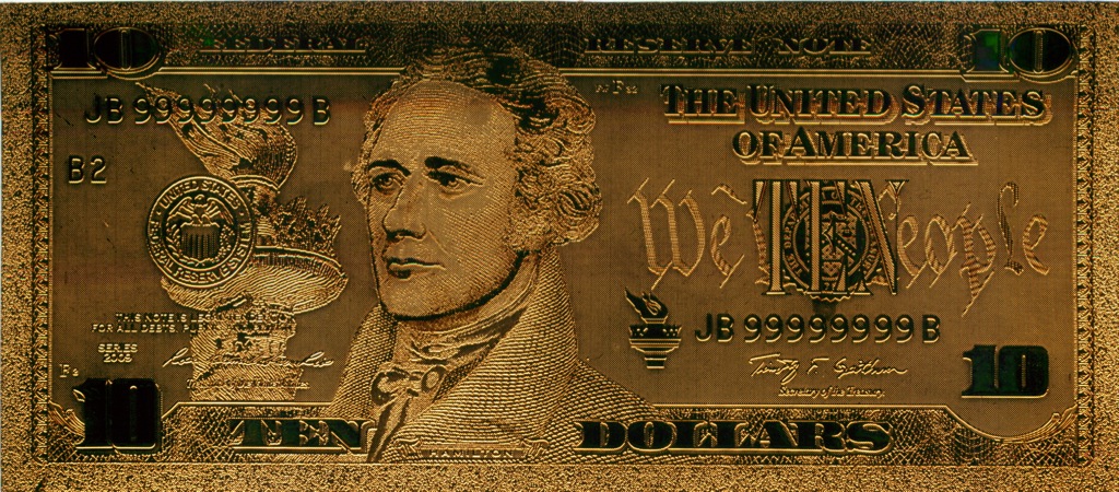 Купюра 2009. 10 Долларов. Десять долларов США. 10 Долларов фото оригинал. Подарочная американская карта на 5000 баксов.