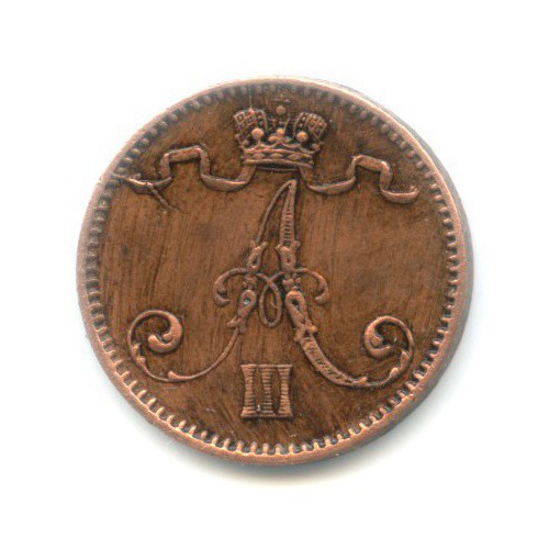 1 пенни 1883 — Для Финляндии. Вензель Александра III