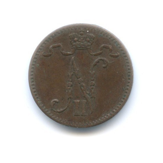 1 пенни 1912 — Для Финляндии. Вензель Николая II